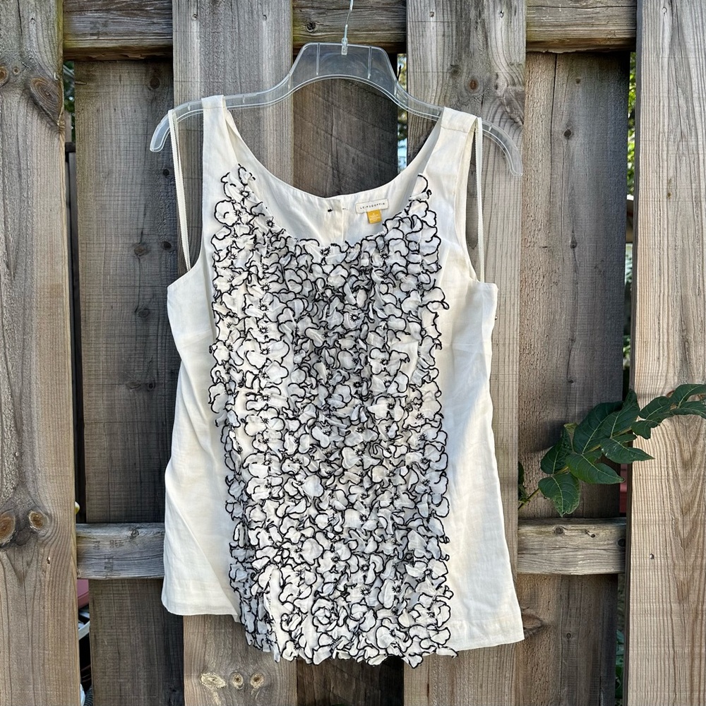 Anthropologie Leifsdottir Gorgeous Ruffle Flower Dress Tank Top Size 8